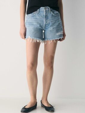 AGOLDE⎜Parker Long Jean Short⎜Swapmeet Blue